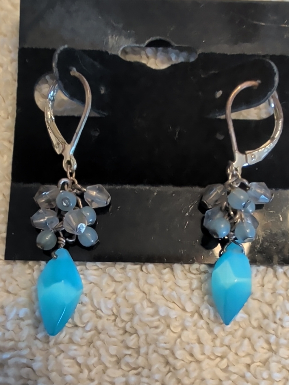 Blue Cluster Drop Earrings - Unbranded Women Jewelry